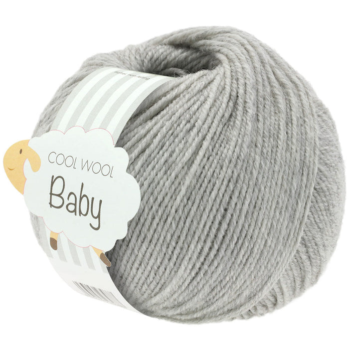 LANA GROSSA Cool Wool Baby, Hellgrau meliert 206, 50 g / 220 m