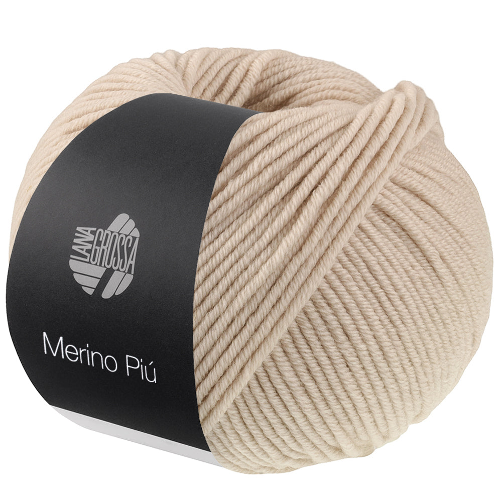 LANA GROSSA Merino Piú, Farbe 002 Beige, 1 Knäuel mit 50 g