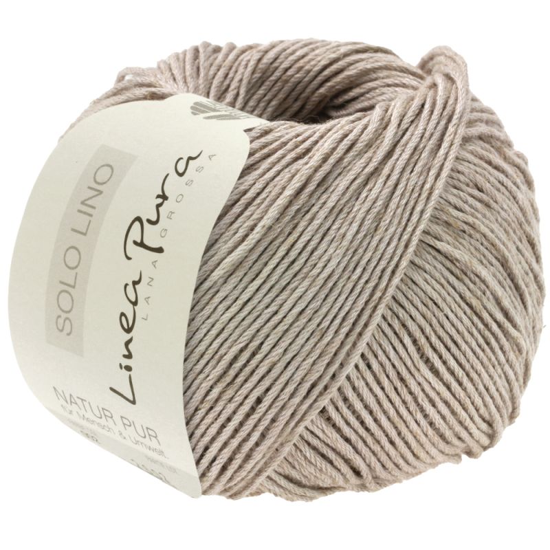 LANA GROSSA Solo Lino, Farbe 55 Perlbeige, 1 Knäuel mit 50 g